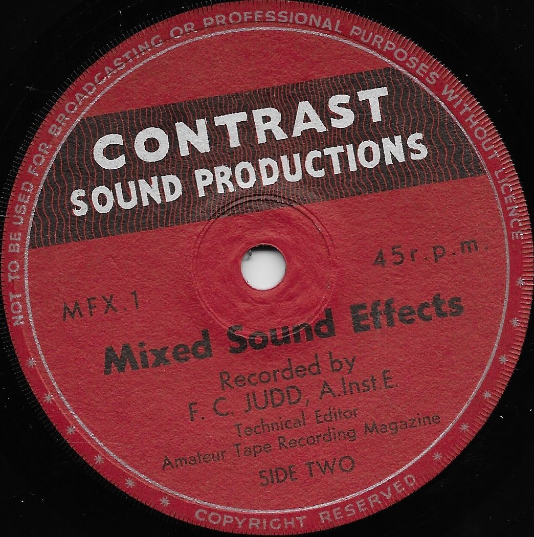 MFX . 1 Mixed sound effects F. C. Judd from ITV, Channel 4 and Channel 5 library Label